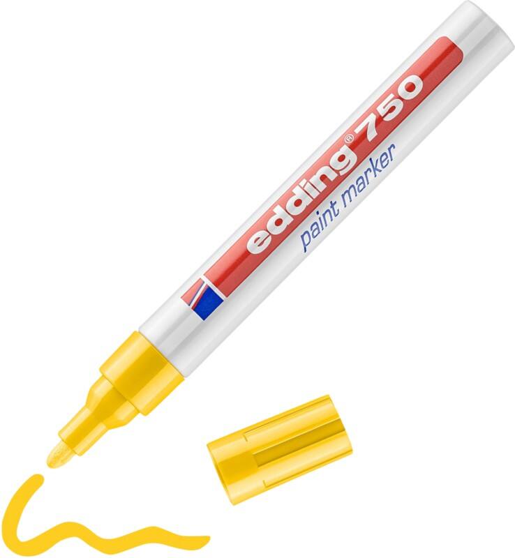 edding 750 Permanent Lackmarker Gelb Mittel Rundspitze 2-4 mm