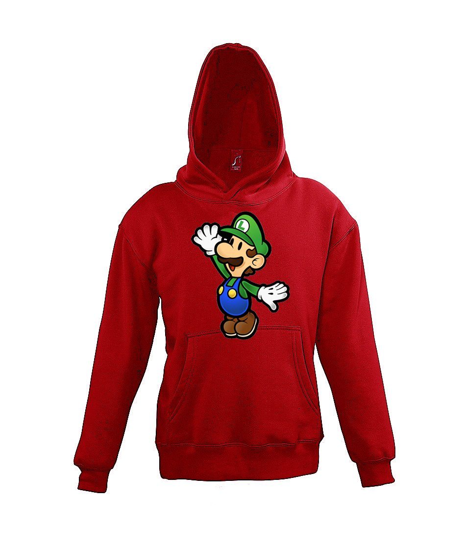 Youth Designz Kapuzenpullover Luigi Kinder Hoodie Pullover für Jungen und Mädchen mit Retro Print