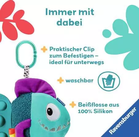 Play+ Pop-it Piranha (blau) - Babyspielzeug ab 0 Monaten