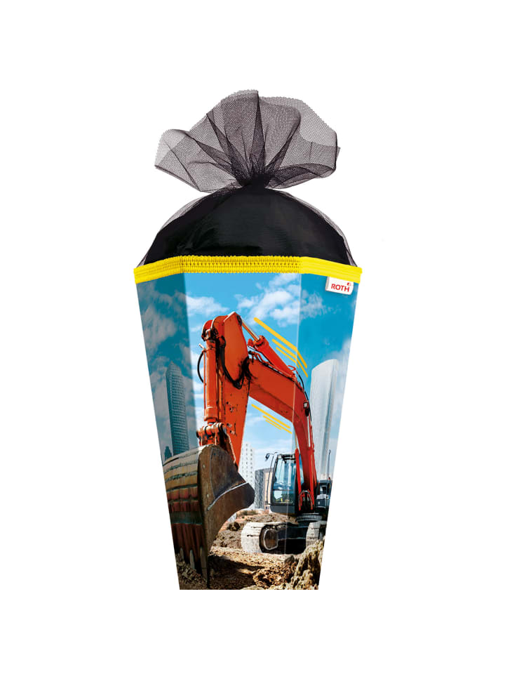 ROTH Schultüte groß Achtung Bagger 85 cm, Glanzfolie in Bunt günstig kaufen onesize