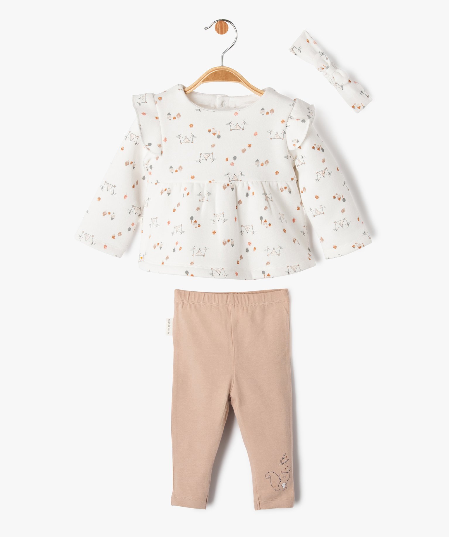 Ensemble 3 pièces bébé fille - Petit Béguin ecru | GEMO