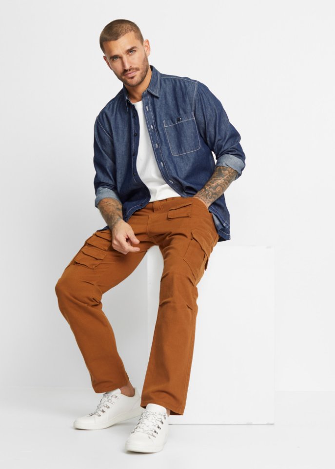 Loose Fit Cargohose, Straight