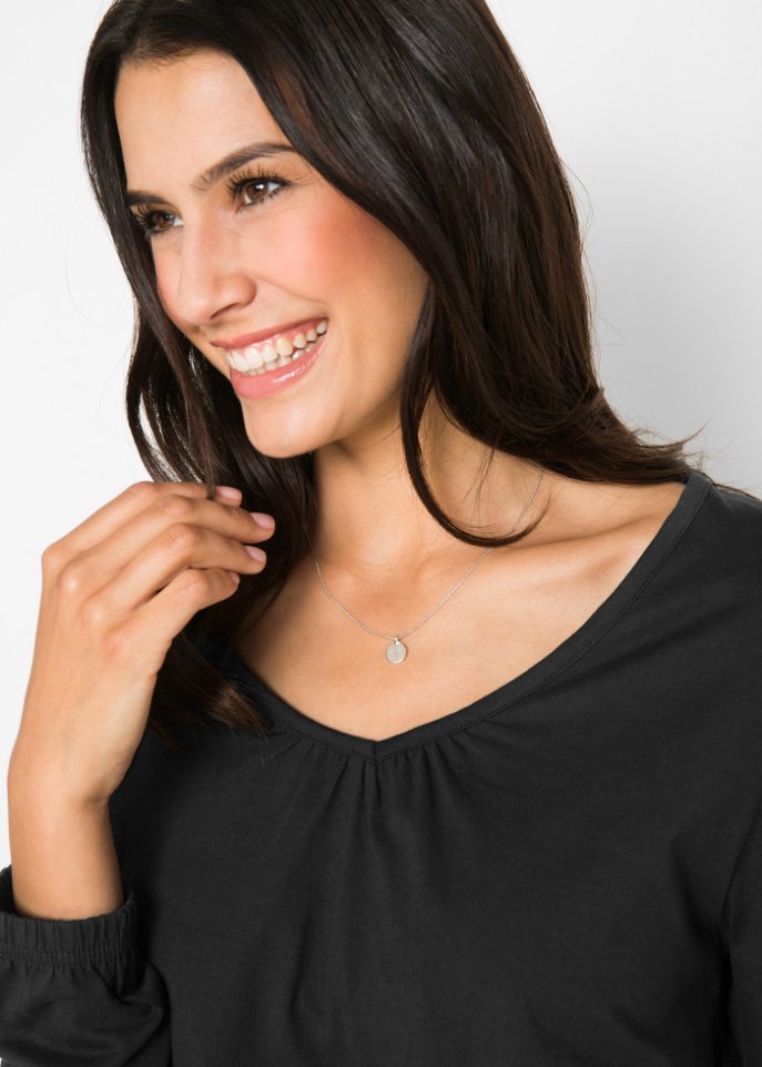 Baumwoll Langarmshirt mit Gummizug