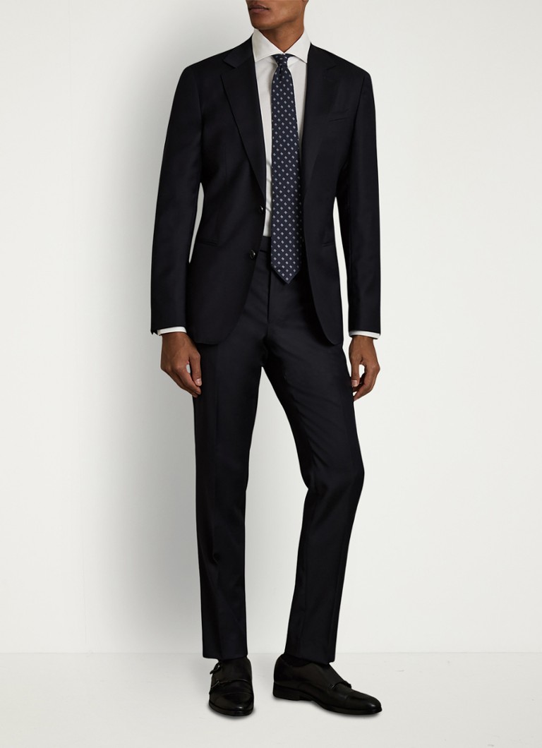 Pantaloni Reiss Aspire din lână, croială modernă, mulată.