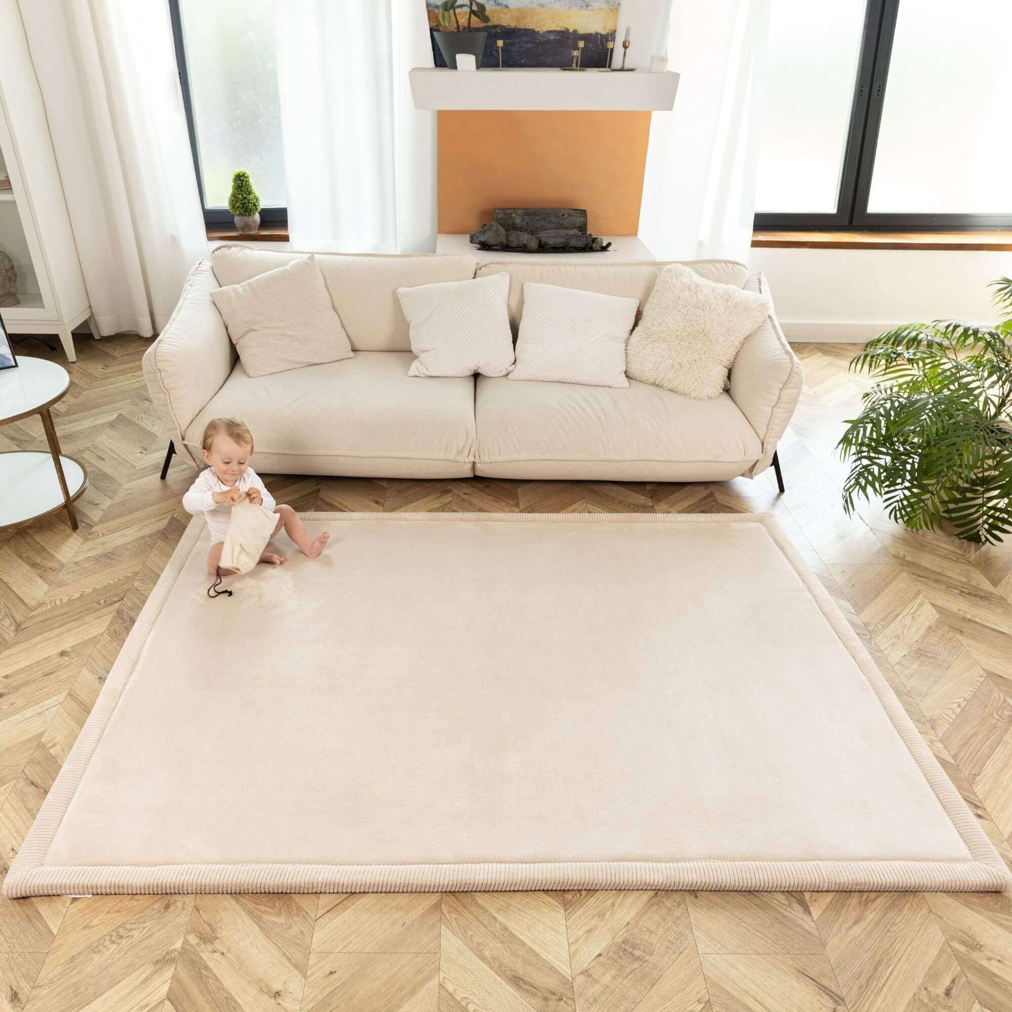 Kinderteppich Spielmatte für Baby 2x1,5m, Krabbeldecke für Baby mit Memory-Schaum, Hakuna Matte