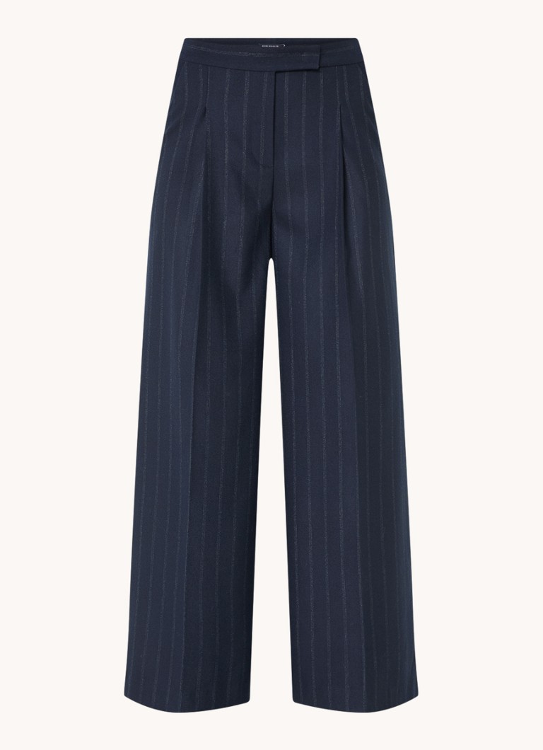River Woods  High waist wide fit pantalon met krijtstreep