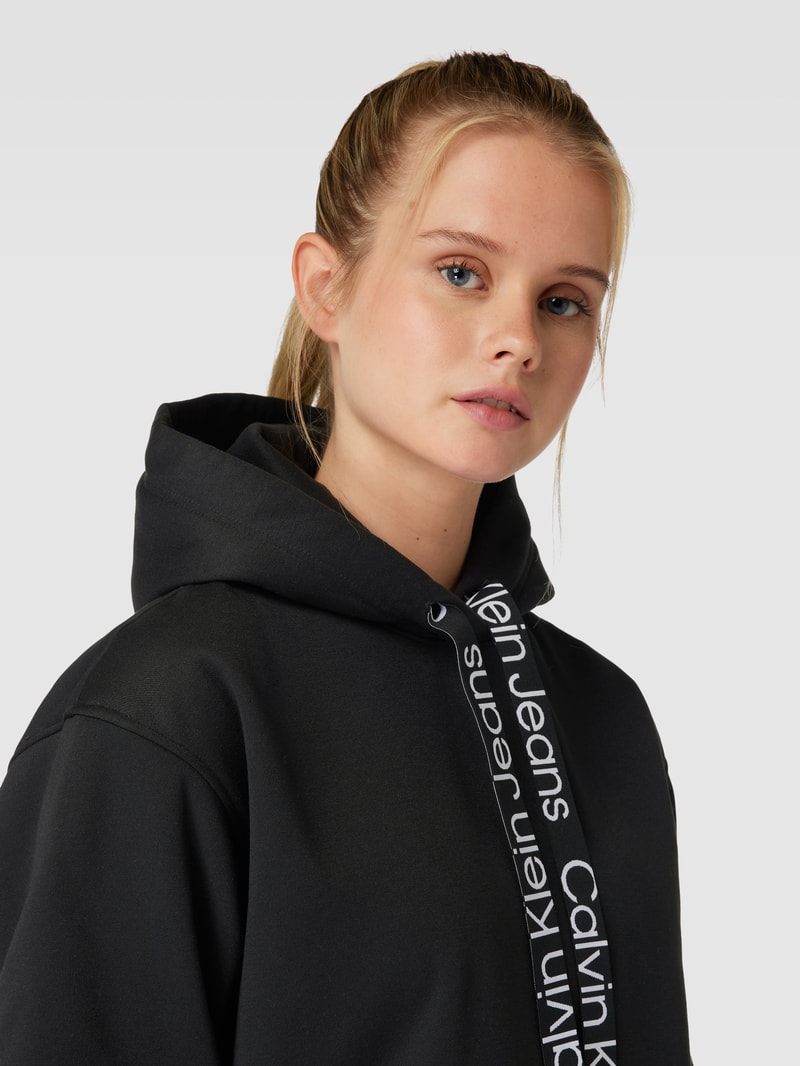 Hoodie mit Label-Details in black