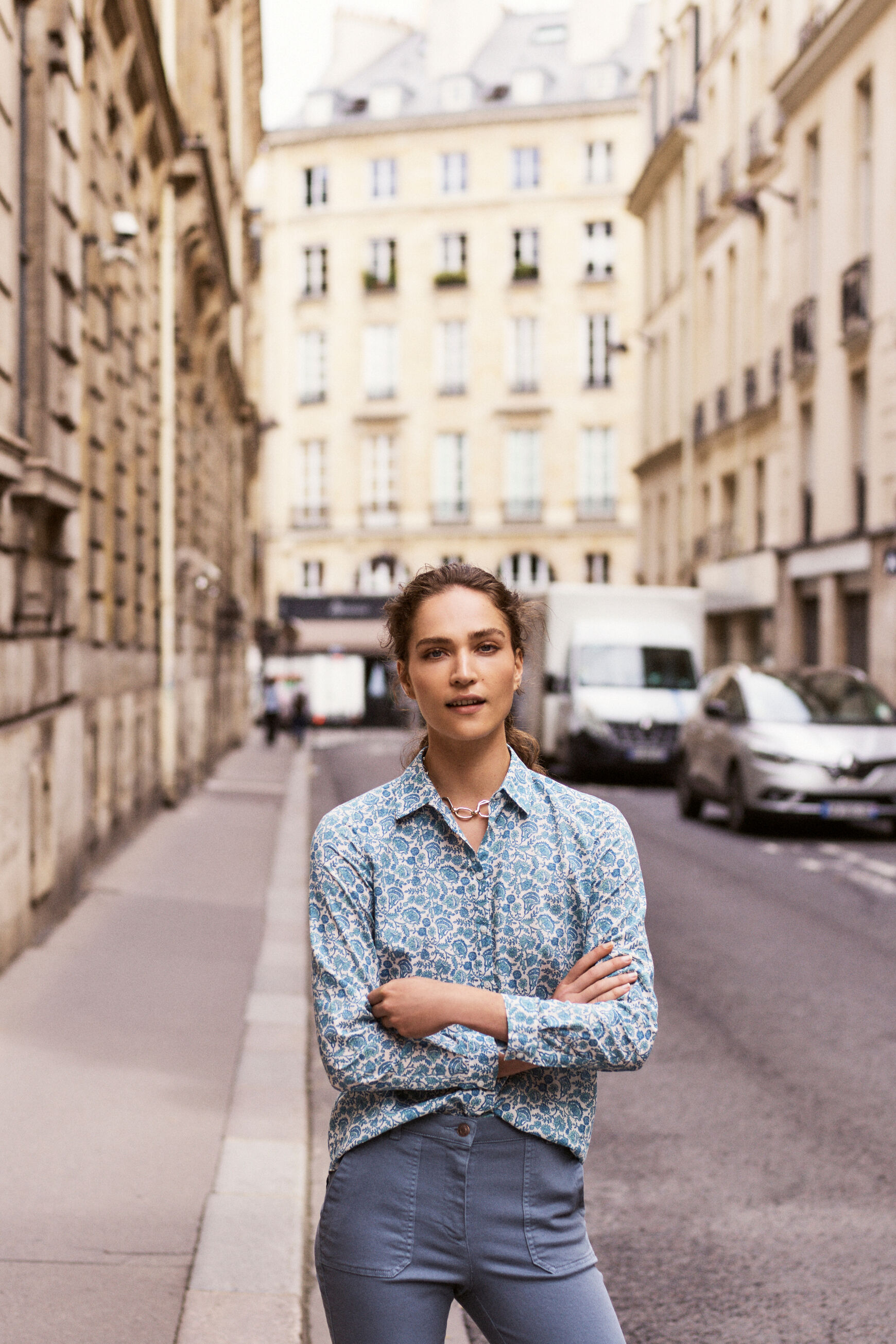 chemise jessica bleu ciel femme