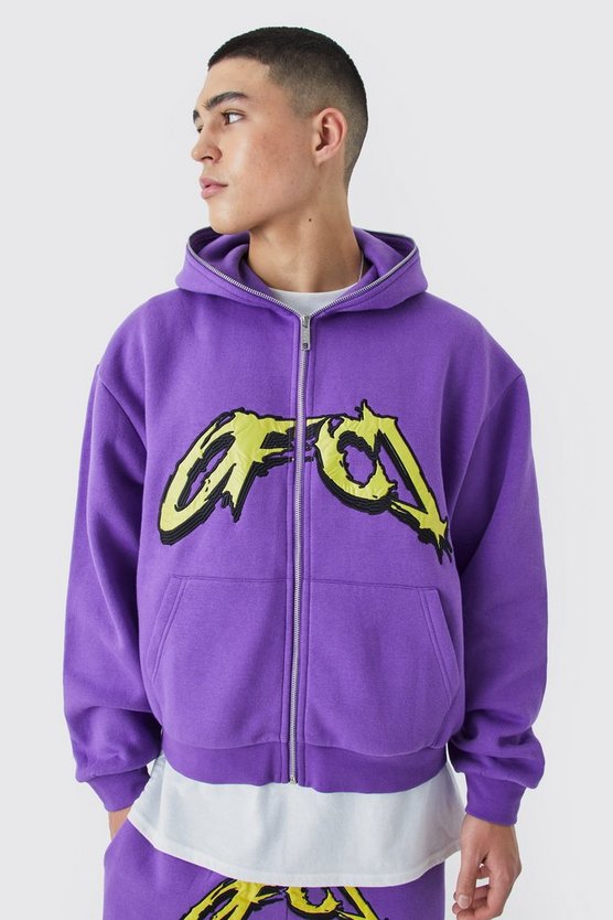 Kastiger Oversize Official Hoodie mit Reißverschluss