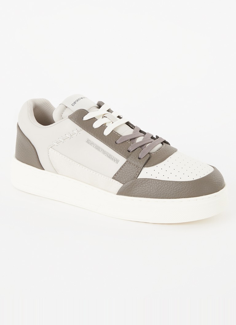 Sneakers Emporio Armani in pelle con dettagli in camoscio