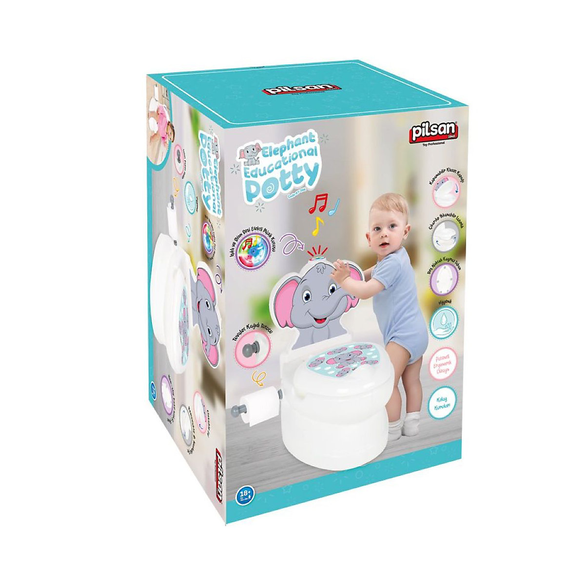 Töpfchen Elefant 07566 Musik Licht Toilettenpapierhalter Töpfchen
