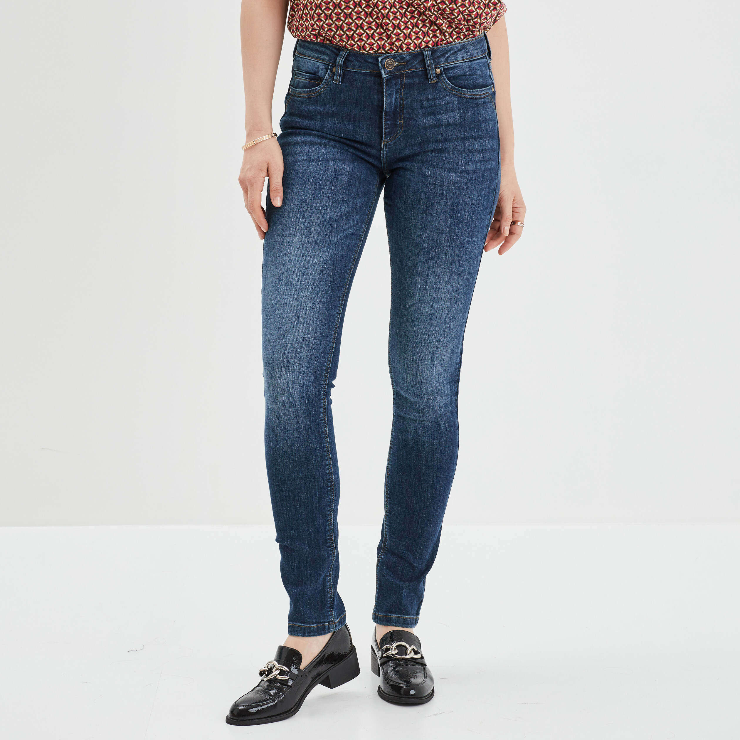 Jeans regular taille basse denim brut femme | La Halle