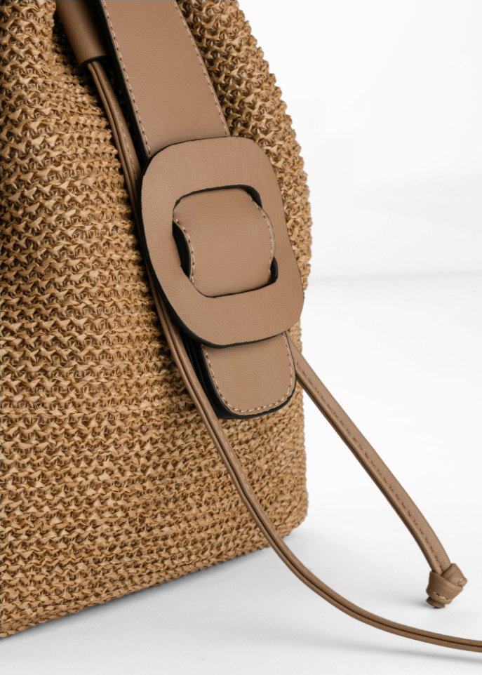 Beuteltasche in Strohoptik