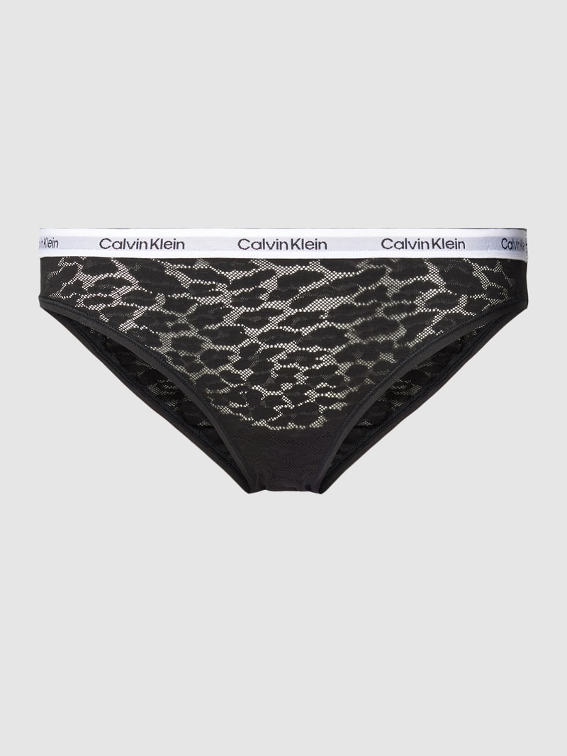 Slip mit Label-Bund in schwarz