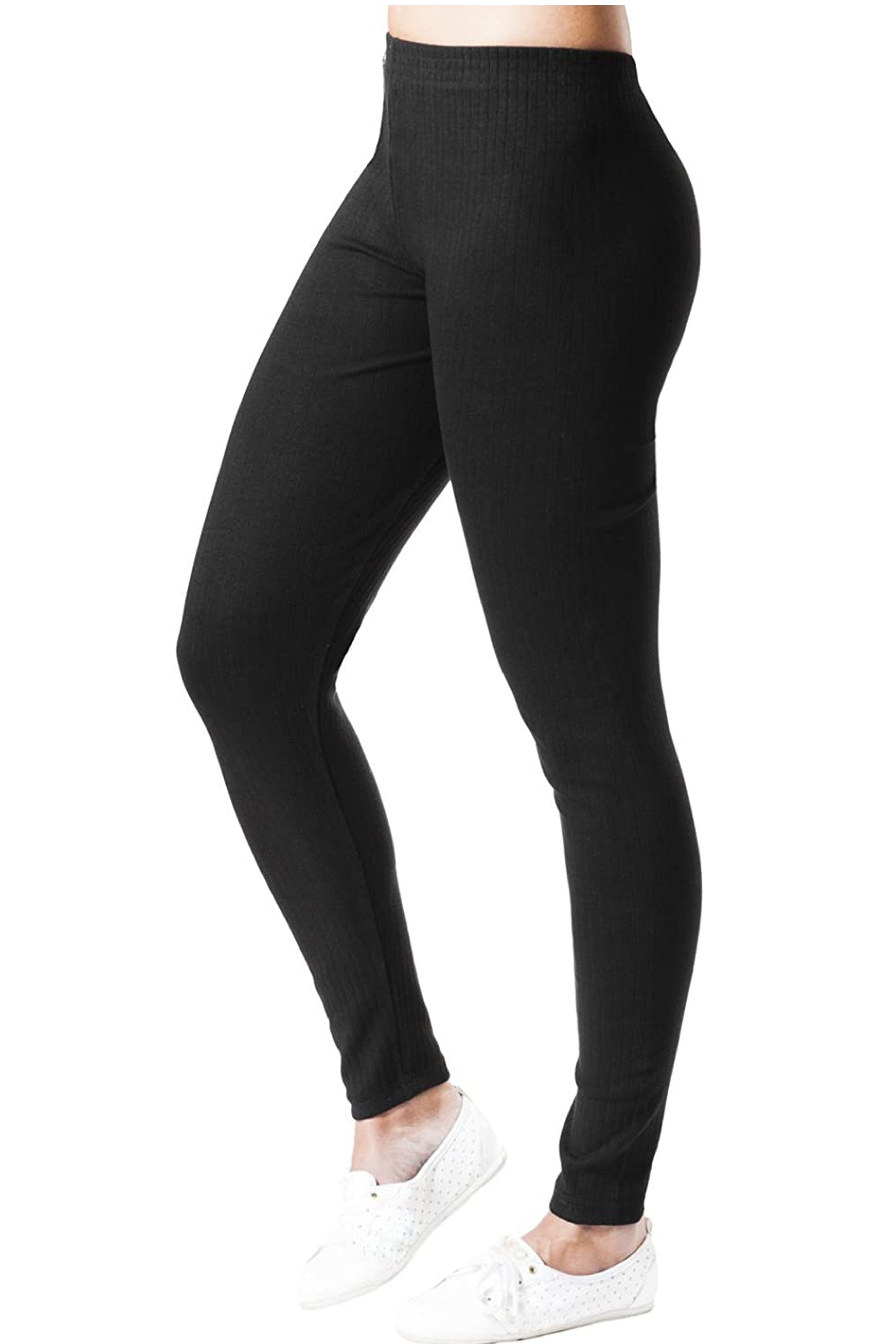 BRUBAKER Leggings Damen Leggings aus weicher Baumwolle - Schwarz - Weich und bequem (Weich und Bequem für Herbst und Winter, 1, 1-tlg., Yeyo by RIPP) Für Freizeit, Sport, Fitness oder Yoga