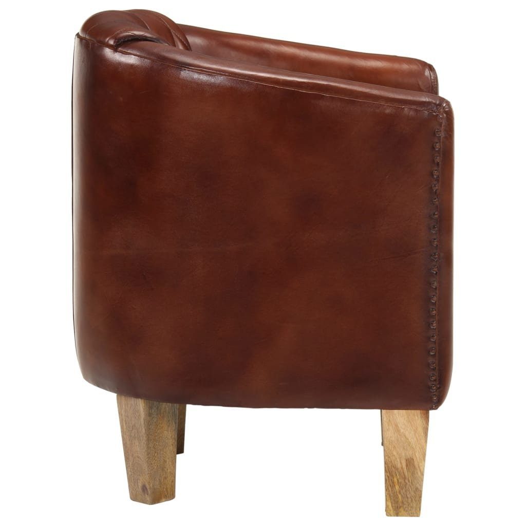 vidaXL Sessel Clubsessel Braun Echtleder (1-St)