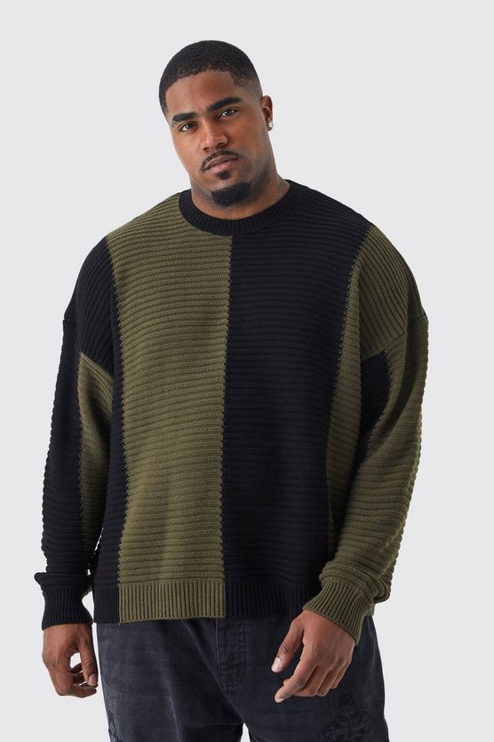 Plus Oversize Colorblock Pullover