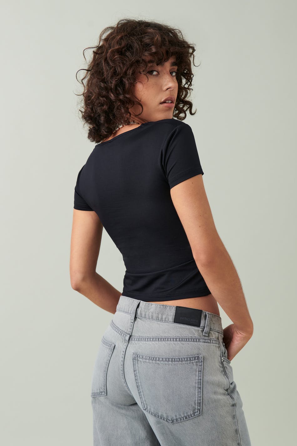 Asymmetric neckline top