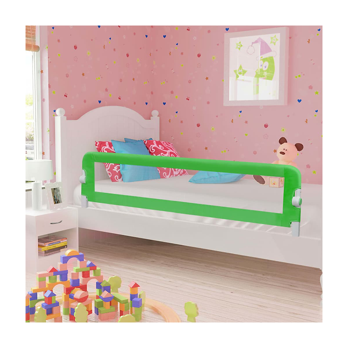 Kleinkind-Bettschutzgitter Grün 180x42 cm Polyester