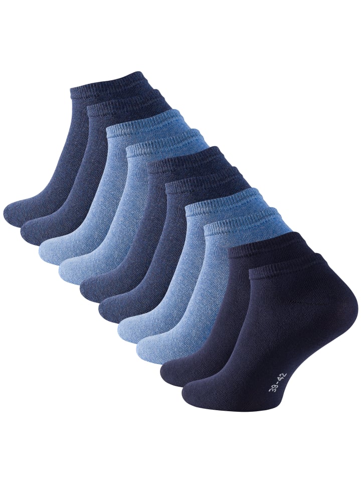 Cotton Prime® 10 Paar COTTON-Essentials Sneaker-Socken in Blau günstig kaufen