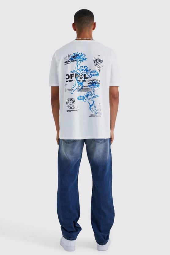 Lockere zerrissene Jeans mit Applikation