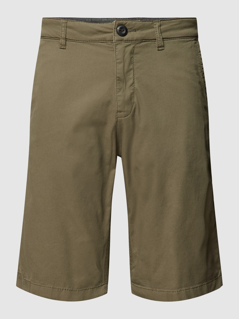 Slim Fit Bermudas mit französischen Eingrifftaschen in olivgrün