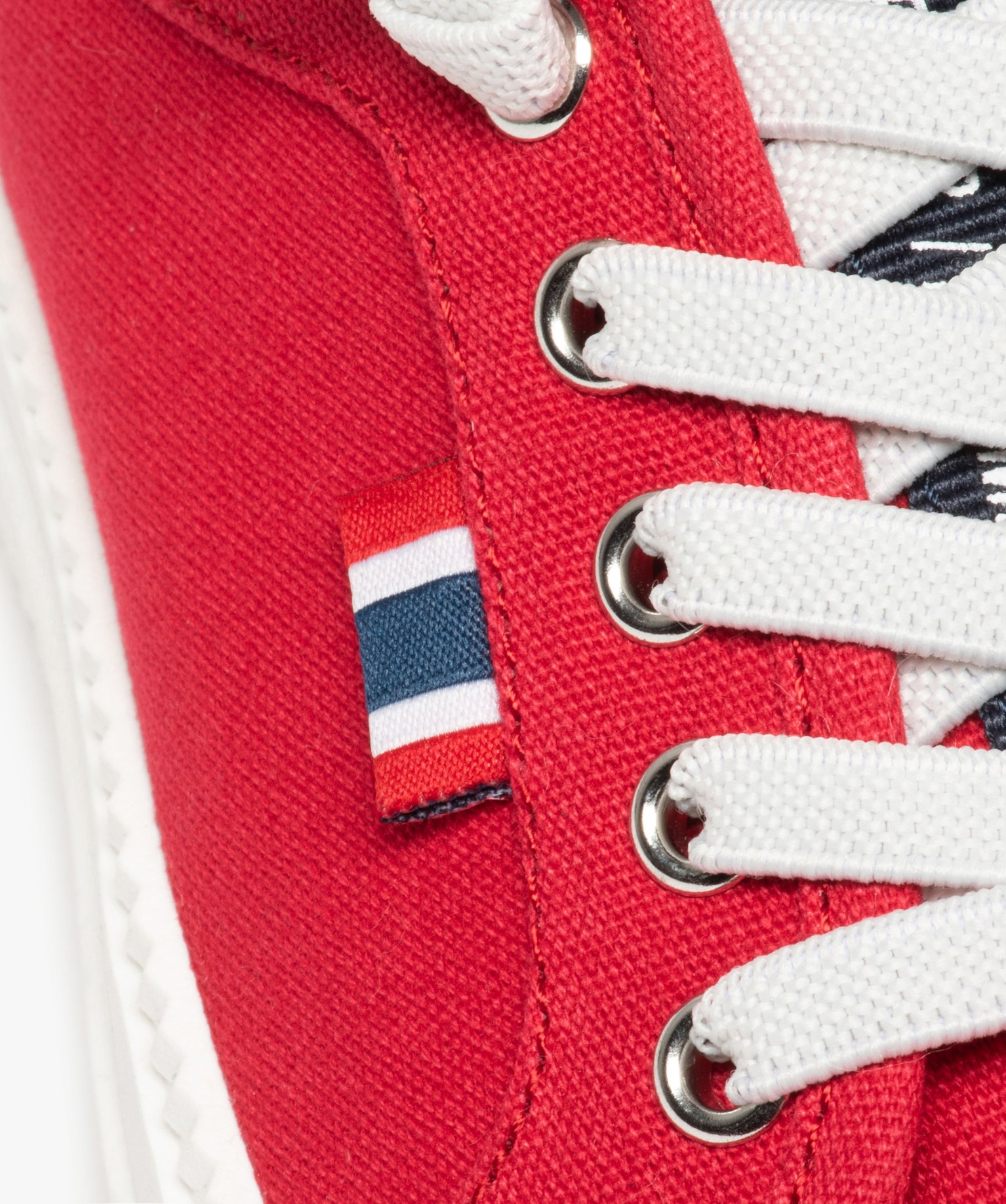 Baskets Garçon en toile unie à lacets élastiques rouge | GEMO