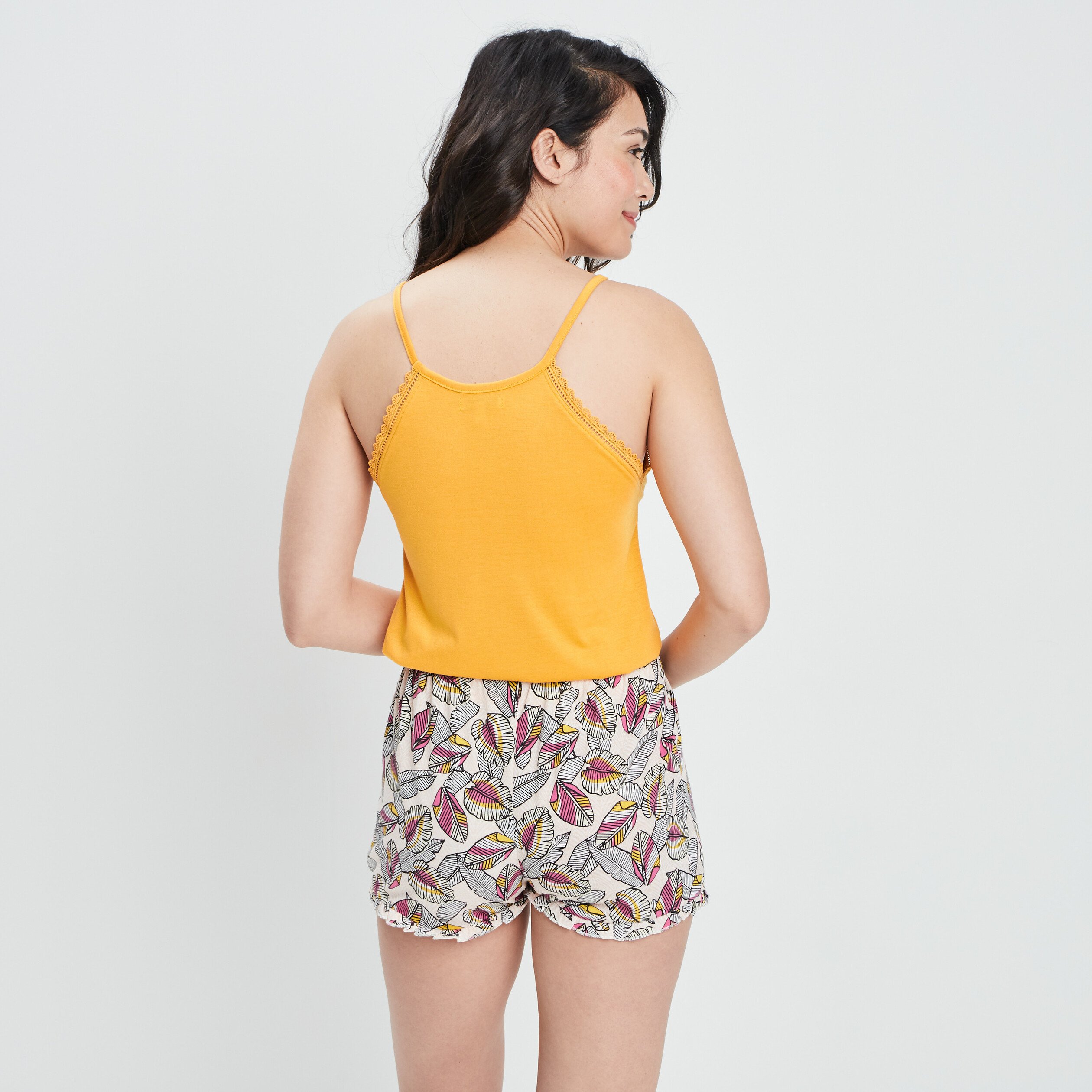 Ensemble pyjama 2 pièces orange corail femme | La Halle