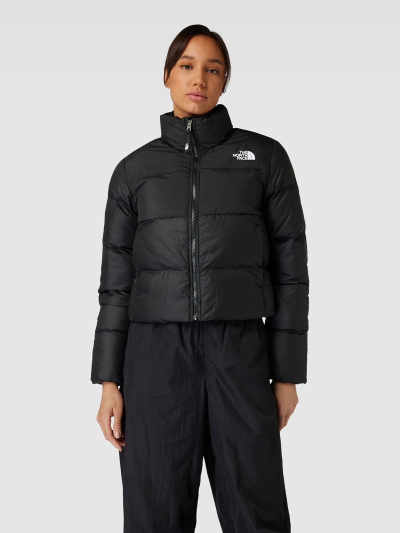 Cropped Steppjacke mit Stehkragen Modell 'Saikuru' in schwarz
