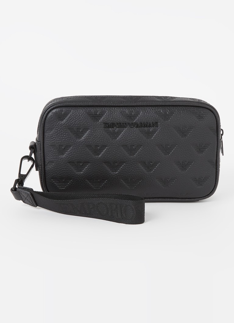 Geantă de toaletă din piele Emporio Armani cu logo