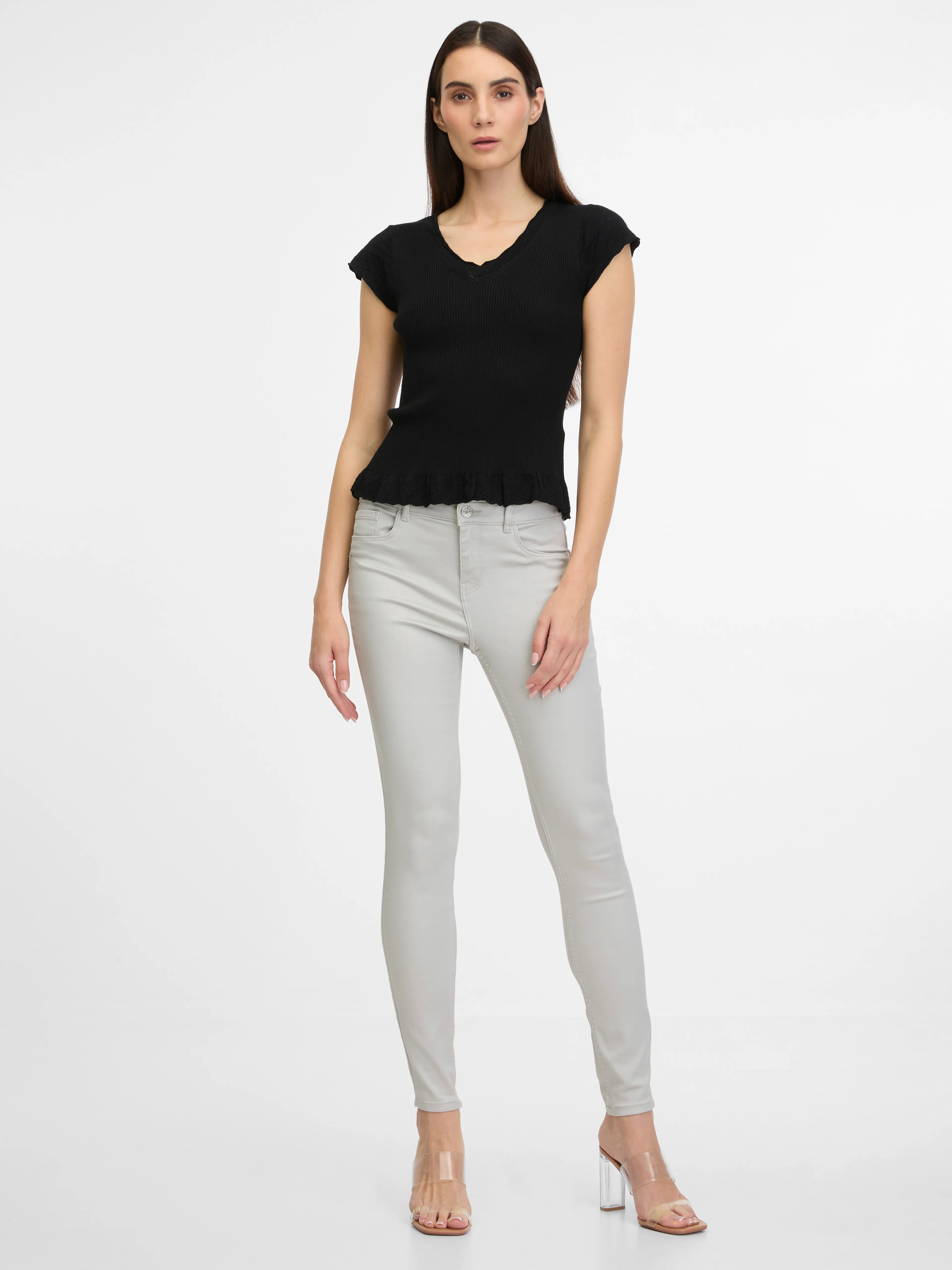 Hellgraue Damen Skinny Fit Jeans ORSAY