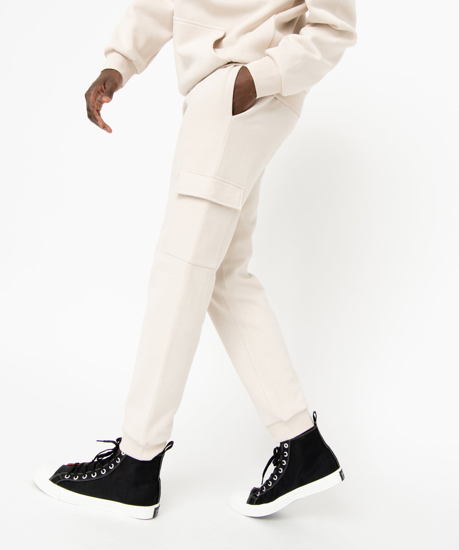 Pantalon de jogging coupe cargo homme ecru | GEMO