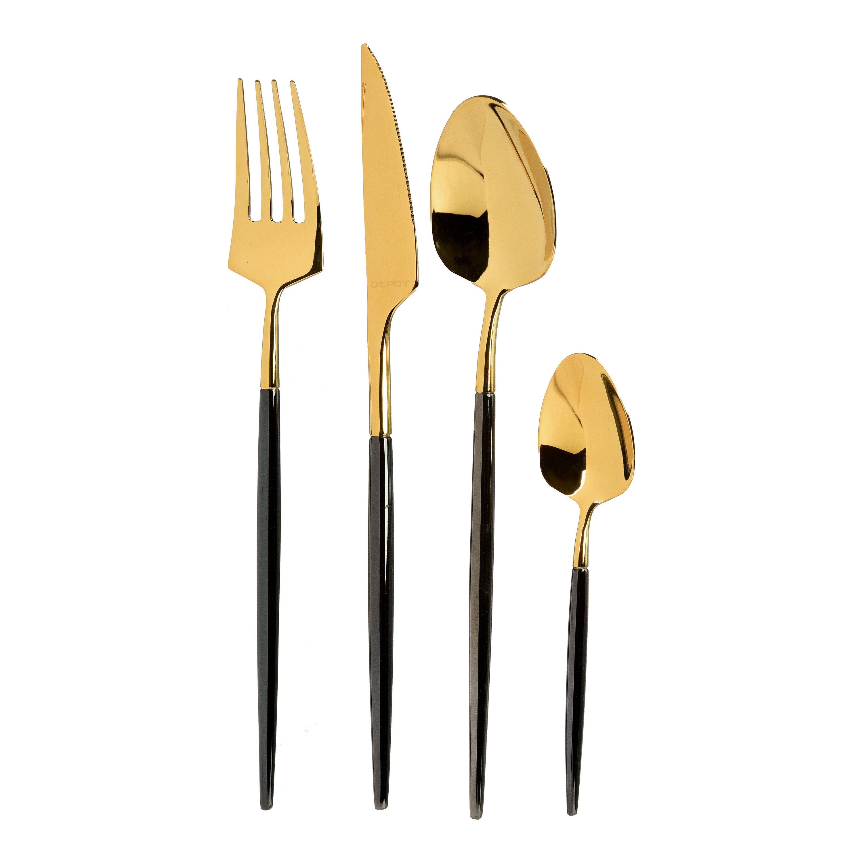 Depot Besteck-Set Besteckset Two Tone, aus Eisen, Chrom, Nickel, Polycarbonat, L 24 Zentimeter