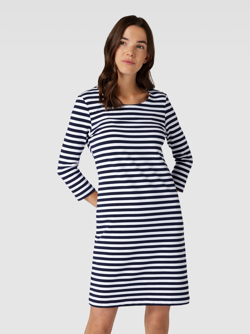 Minikleid mit Streifenmuster in dunkelblau