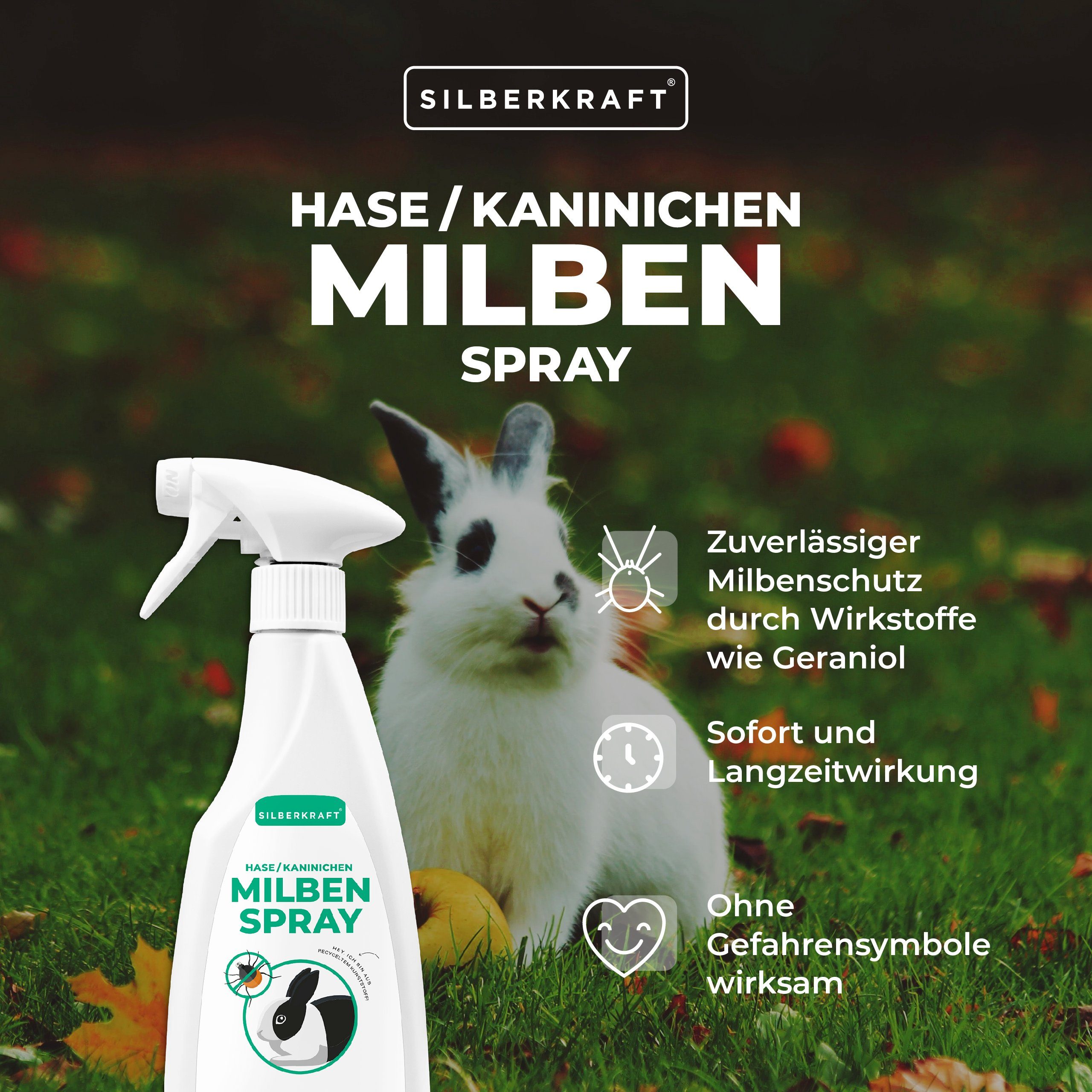 Silberkraft Insektenspray Milbenspray Hase/Kaninchen, 500 ml, 1-St.