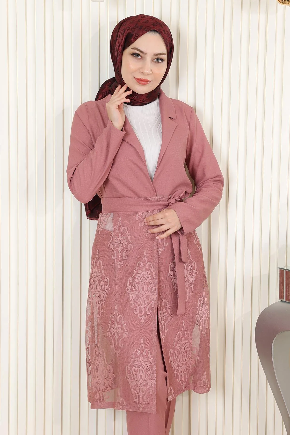 Modamihram  Spitzenanzug Dusty Rose 9331