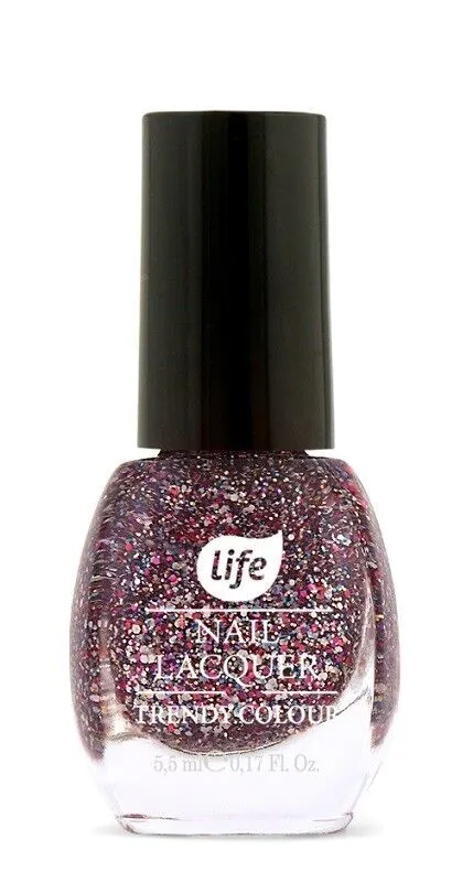 LIFE Trendy Colour Blizgučių Nagų Lakas 5.5g No. 190