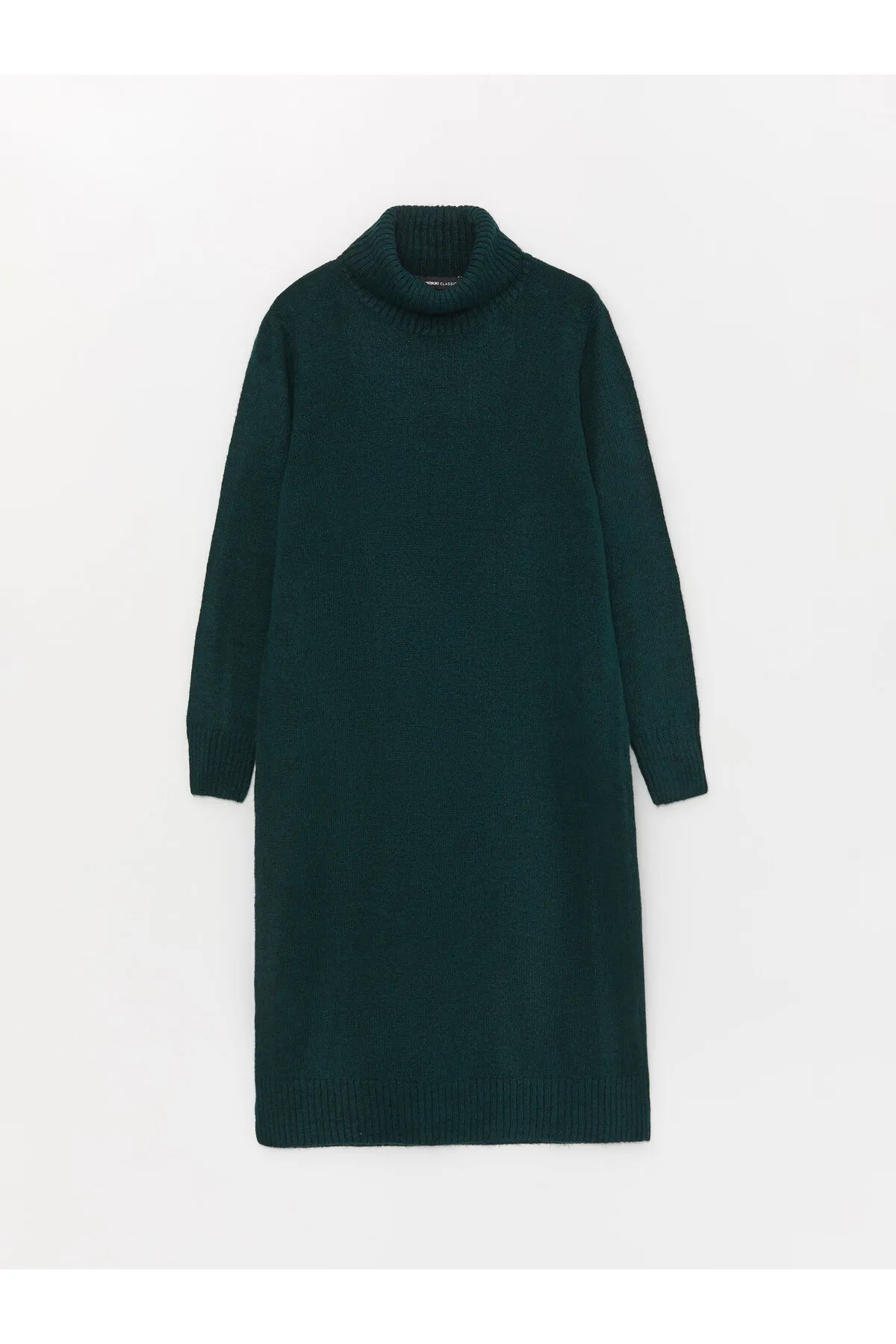 LC Waikiki  Rollkragenpullover, gerades Langarm-Strickkleid für Damen in Übergröße