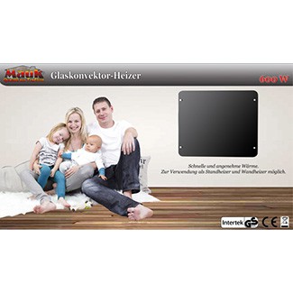 MAUK Wand-Glaskonvektor 600W