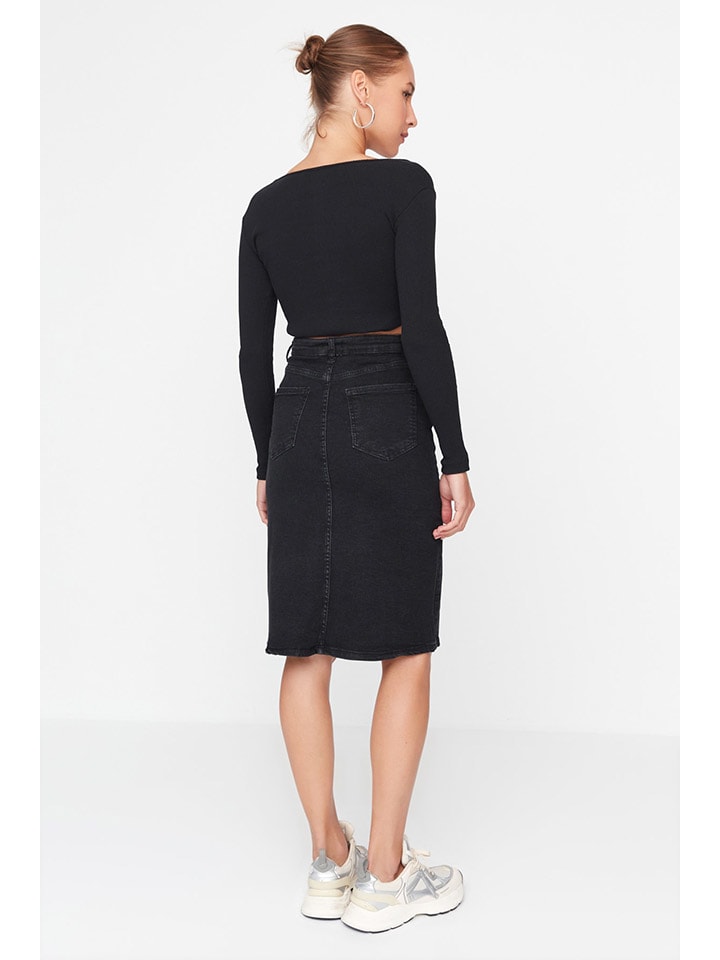 trendyol Jeansrock in Schwarz günstig kaufen