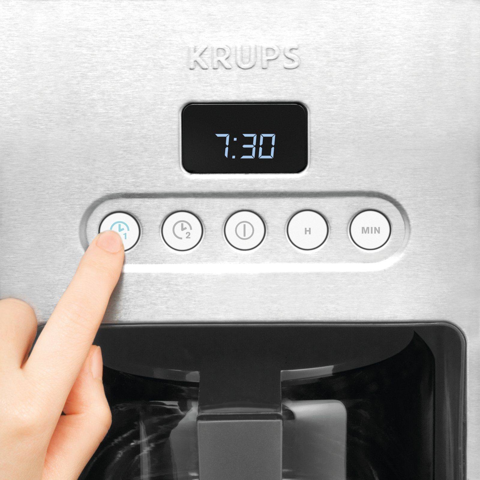 Krups Filterkaffeemaschine Control Line KM442D silber, 1.25l Kaffeekanne