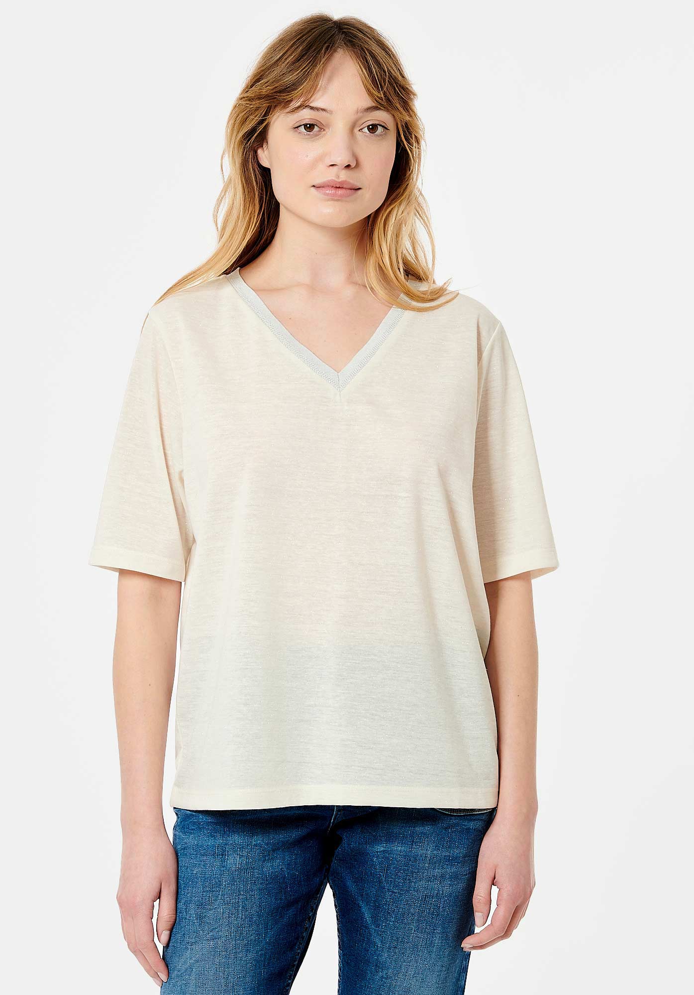JAIME  T-shirt blanc pailleté Femme