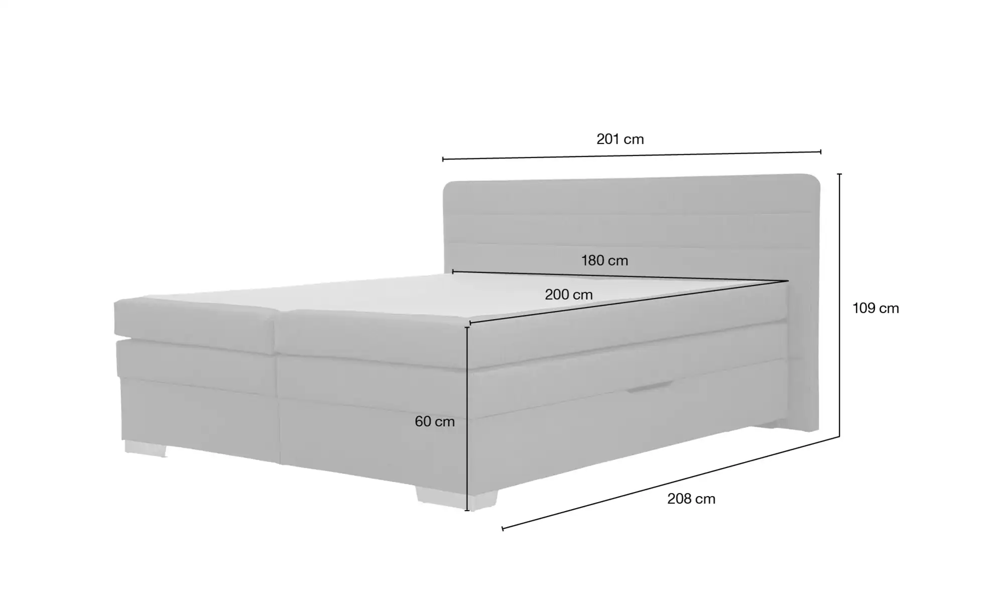 Boxspringbett mit Bettkasten