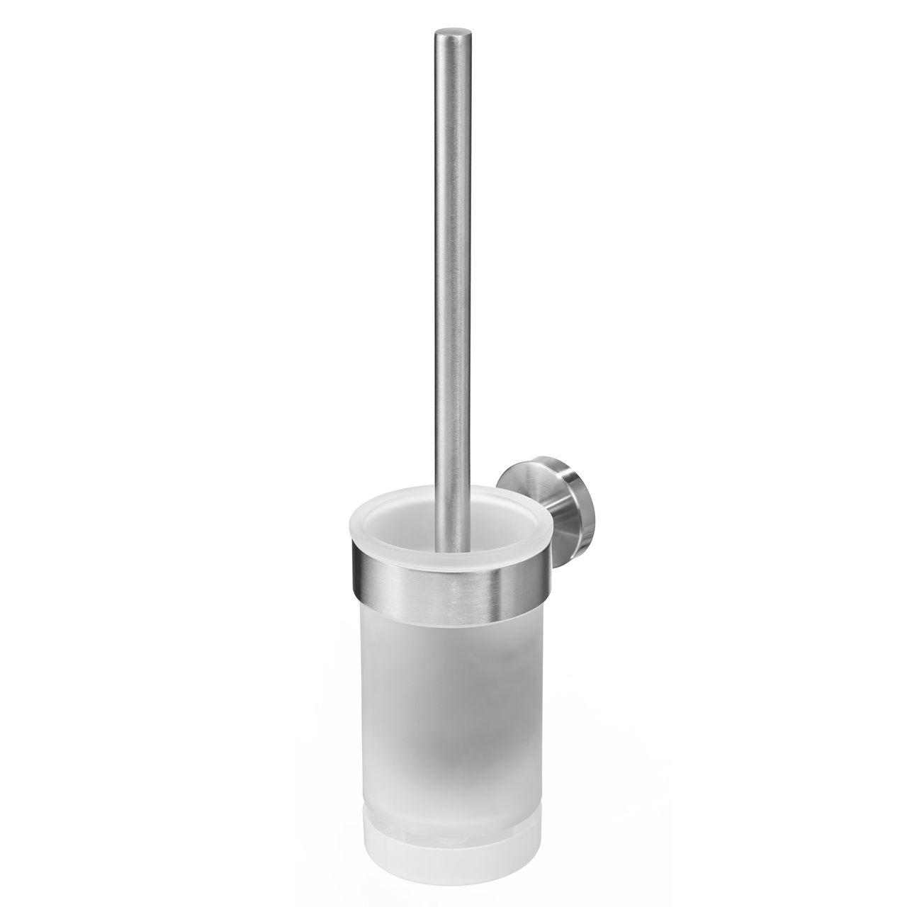 Weles AMARE Luxus Silikon WC-Bürste belüftet mit Wandhalterung Edelstahl/Glas, 37,5 x 11,5 x 9 cm