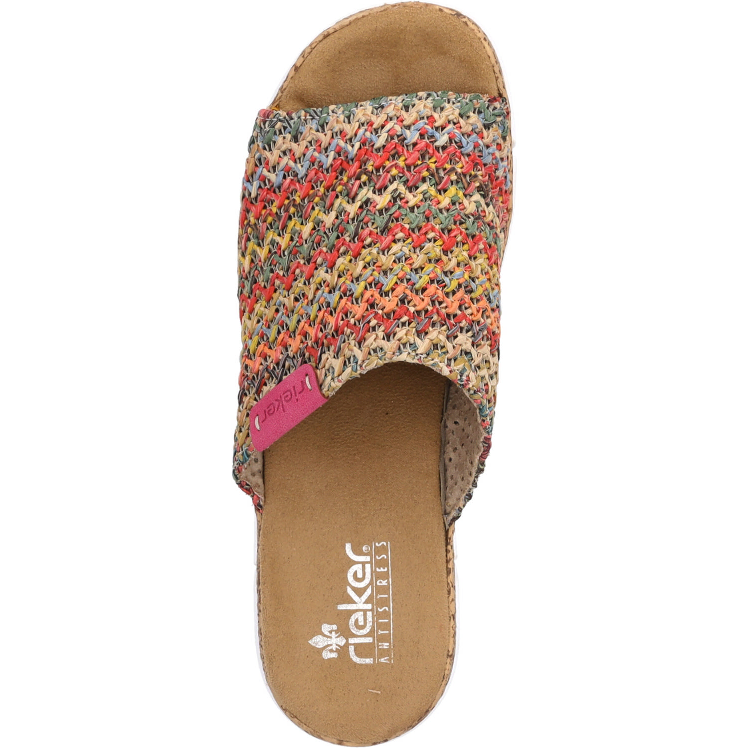 Rieker V2369, Plateau-Pantoletten, Damen, multi/nelke