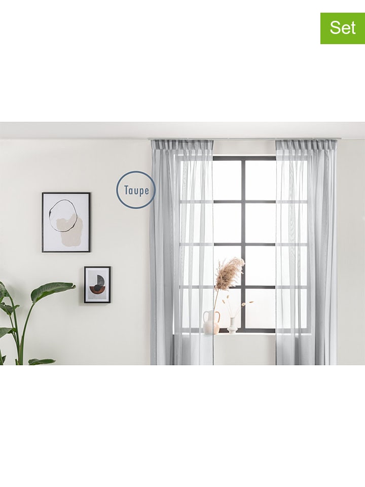 Lifa Living 2er-Set: Vorhänge in Taupe günstig kaufen 150x250 cm