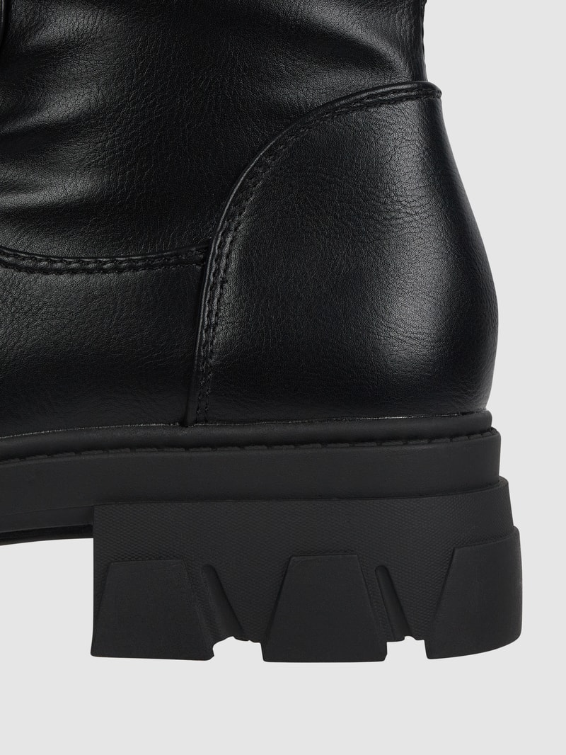 Overknees in Leder-Optik in schwarz