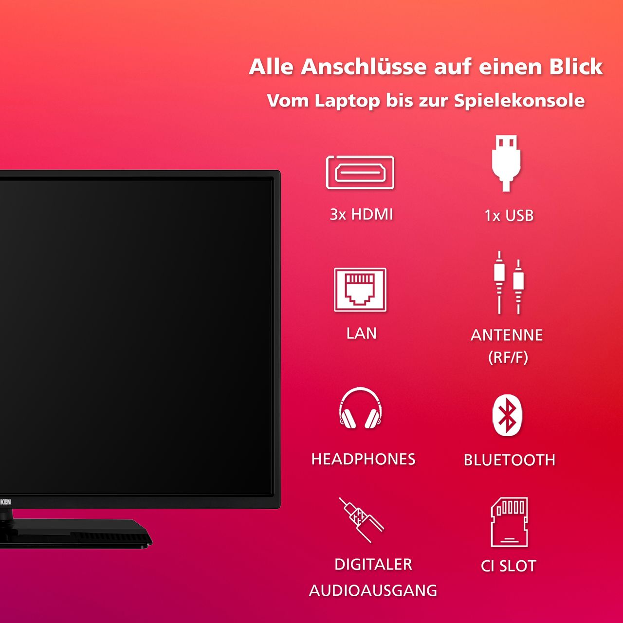 Telefunken Telefunken D32H554X2CWII 32 Zoll Fernseher / Android TV (HD-ready, HDR, Triple-Tuner)