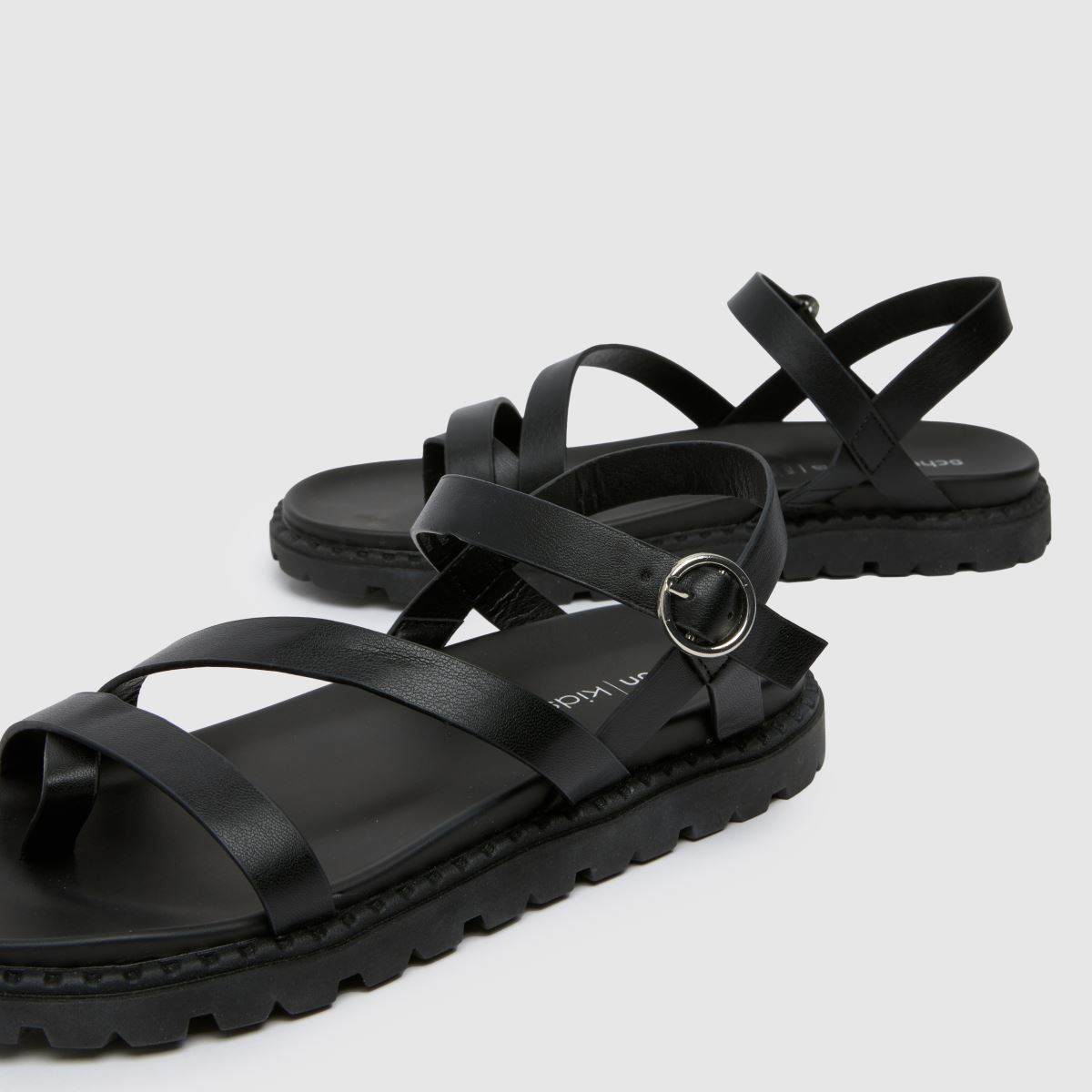 Schuh črni sandali s paščki Trula za dekleta