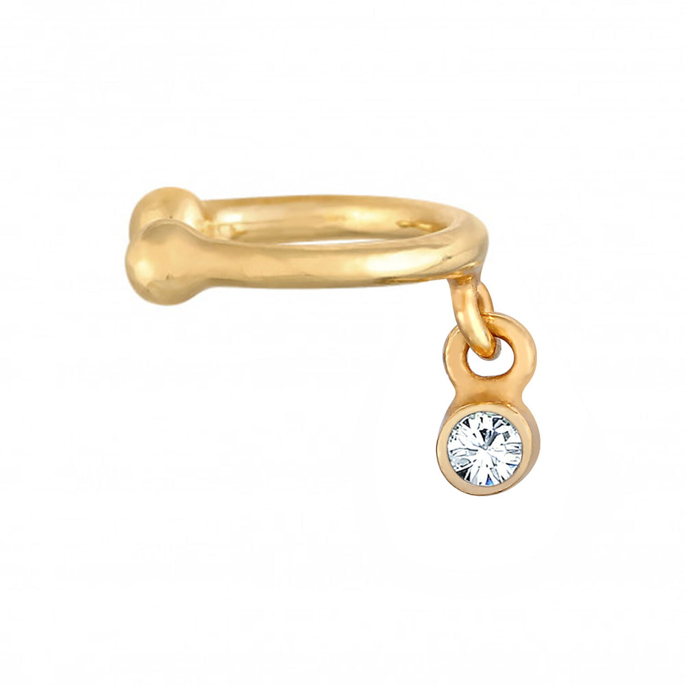Elli Elli Boucles d'Oreilles Earcuff pour Femmes Boule Élégante avec Cristal en argent Boucles d'oreilles